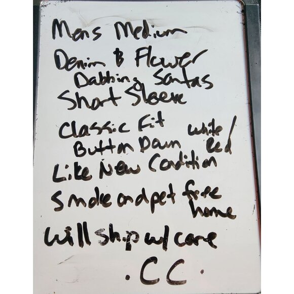 Mens Medium Button Down Shirt Dabbing Santa's Christmas Holiday Work Casual - Picture 14 of 14